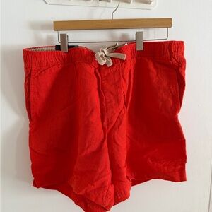 Banana Republic Vibrant Red Linen Shorts